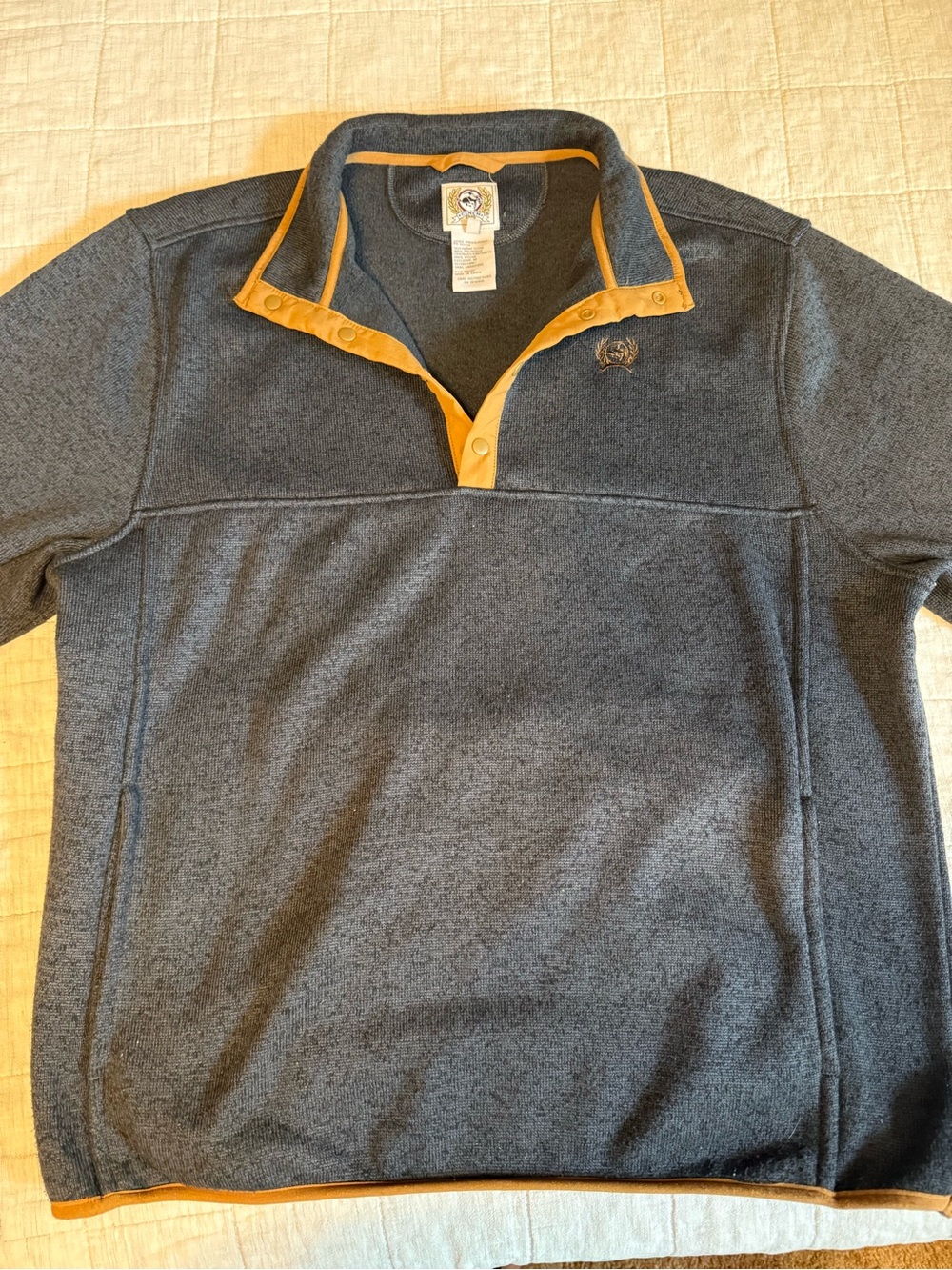 CINCH Men’s XL Charcoal Gray 1/4 Snap Western Pullover Fleece